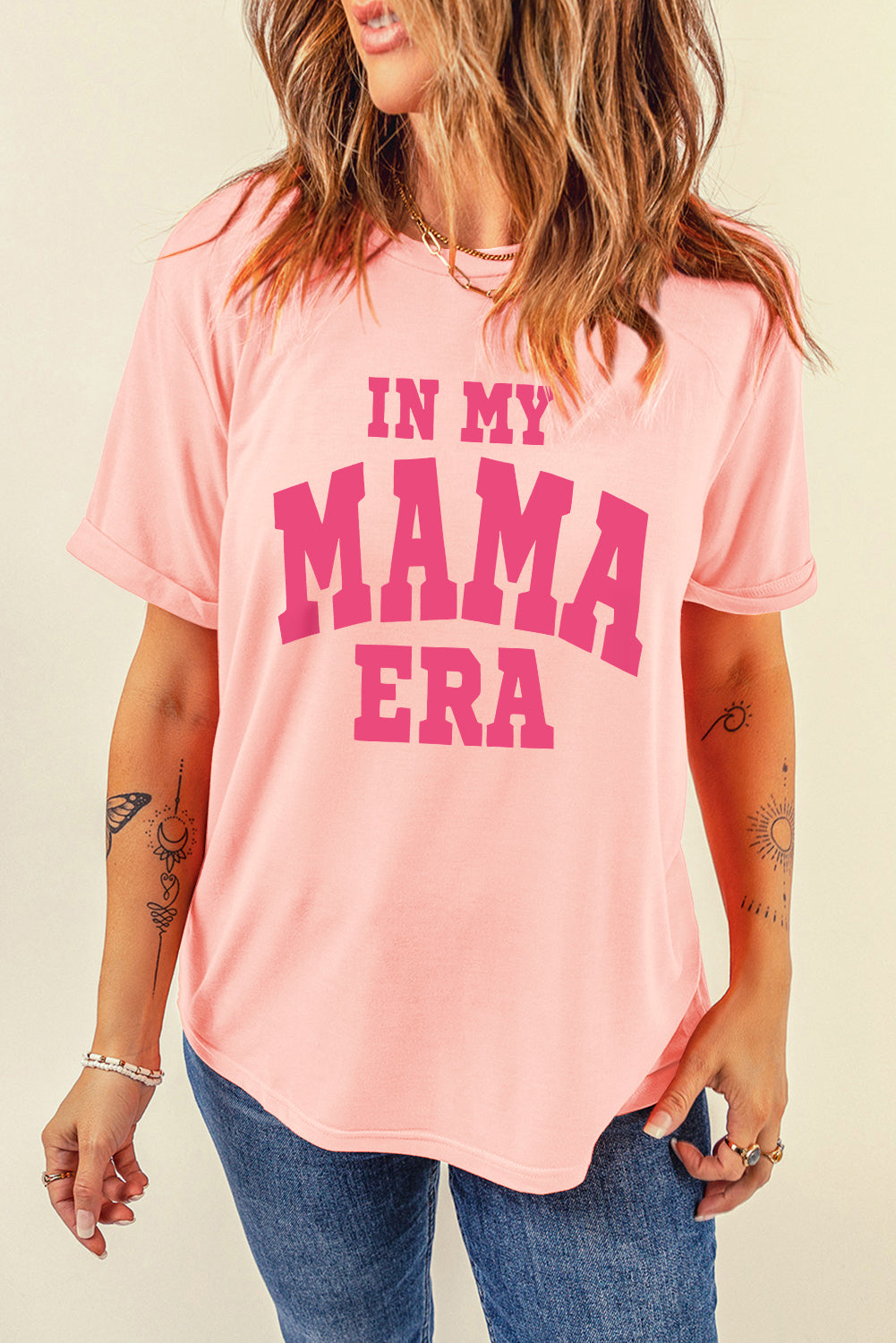 Full Size IN MY MAMA ERA Round Neck T-Shirt