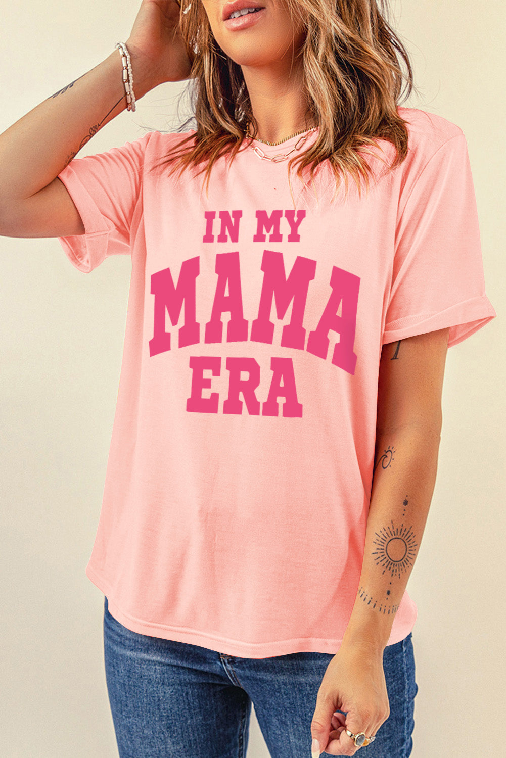 Full Size IN MY MAMA ERA Round Neck T-Shirt