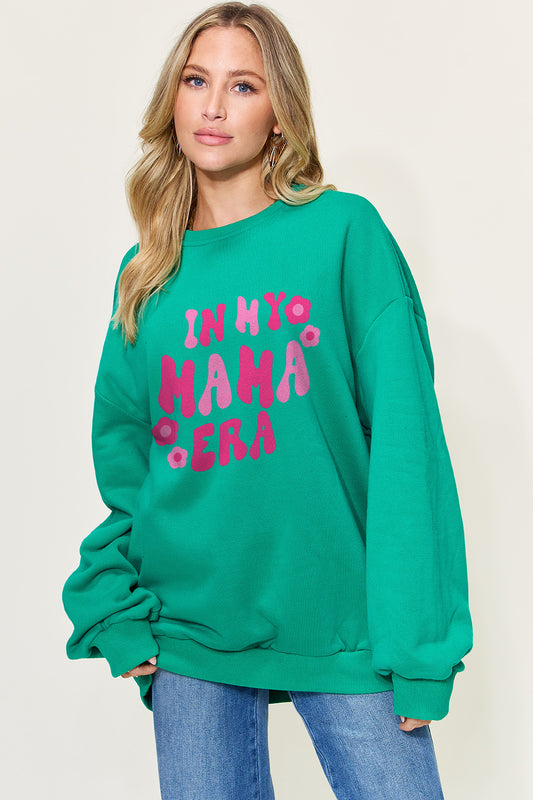Simply Love Full Size Letter Graphic IN MY MOMA ERA Long Sleeve Sweatshirt