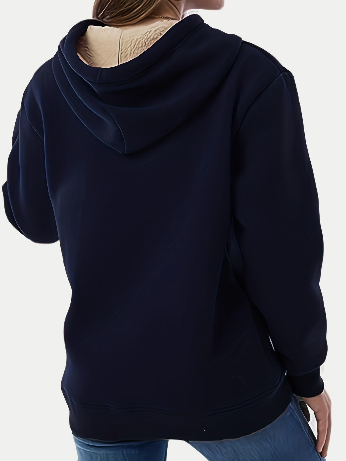 Drawstring Long Sleeve Hoodie with Kangaroo Pocket