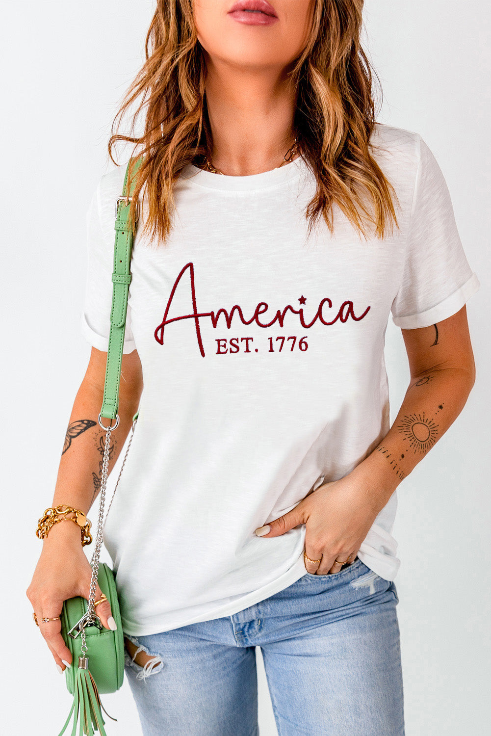 Full Size Letter Graphic Round Neck Short Sleeve T-Shirt