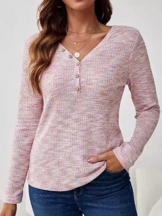 Full Size V-Neck Long Sleeve T-Shirt