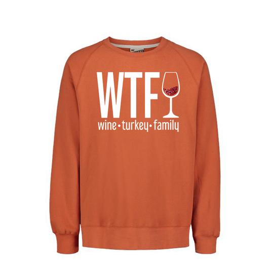 Wine Turkey Family Graphic Sweatshirt