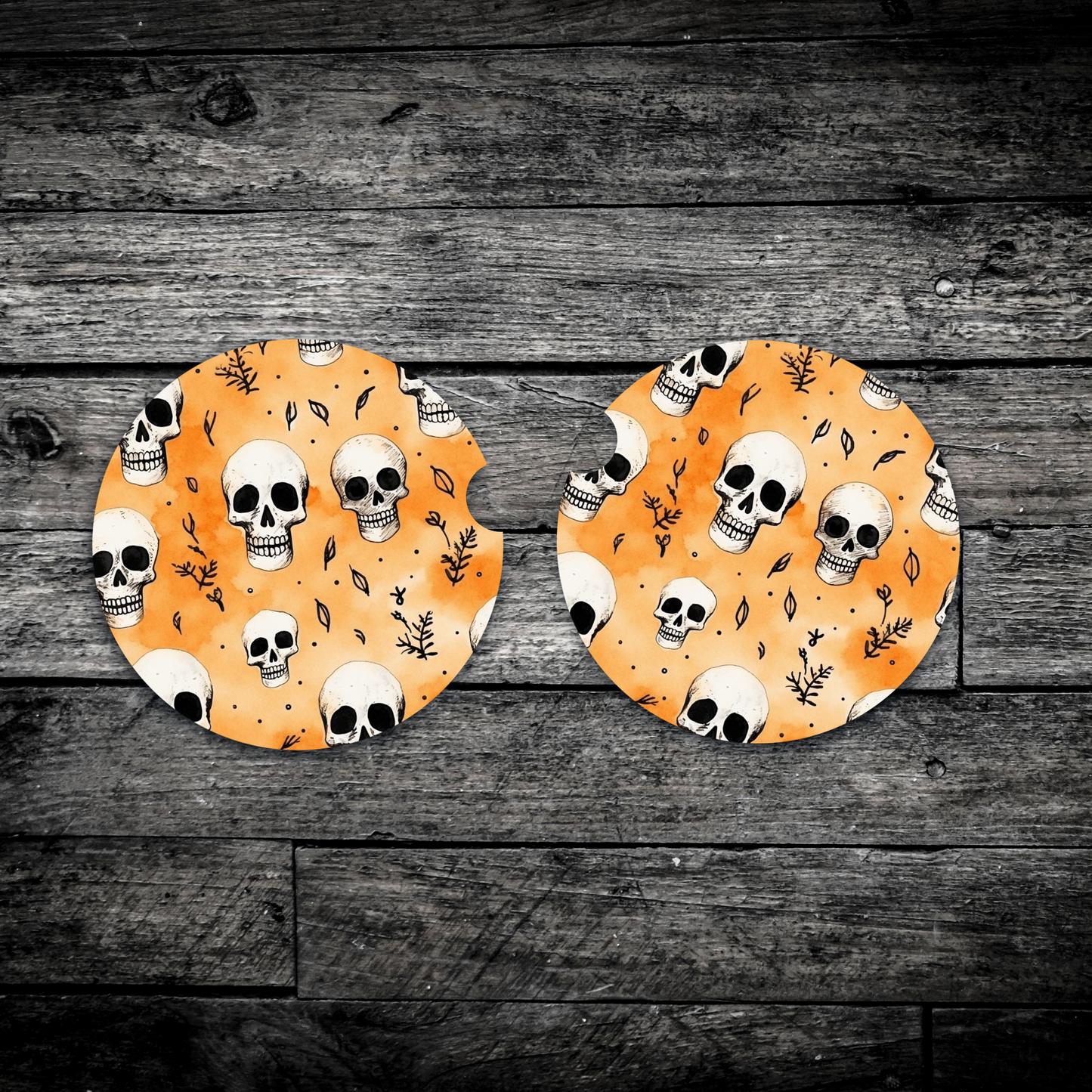 Skull Garden Halloween Car Coasters