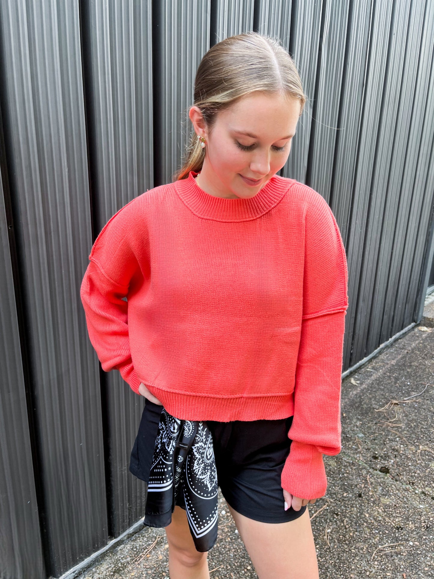 Autumn Breeze Orange Crop Sweater