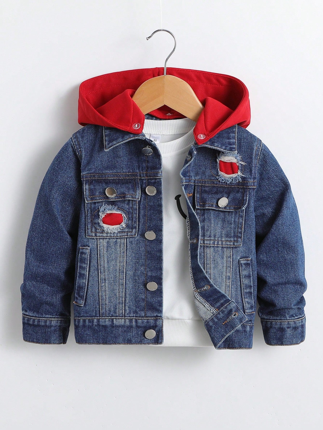 Youth Little Boys Basic Casual College Style Loose Fit Denim Jacket Coat 💜