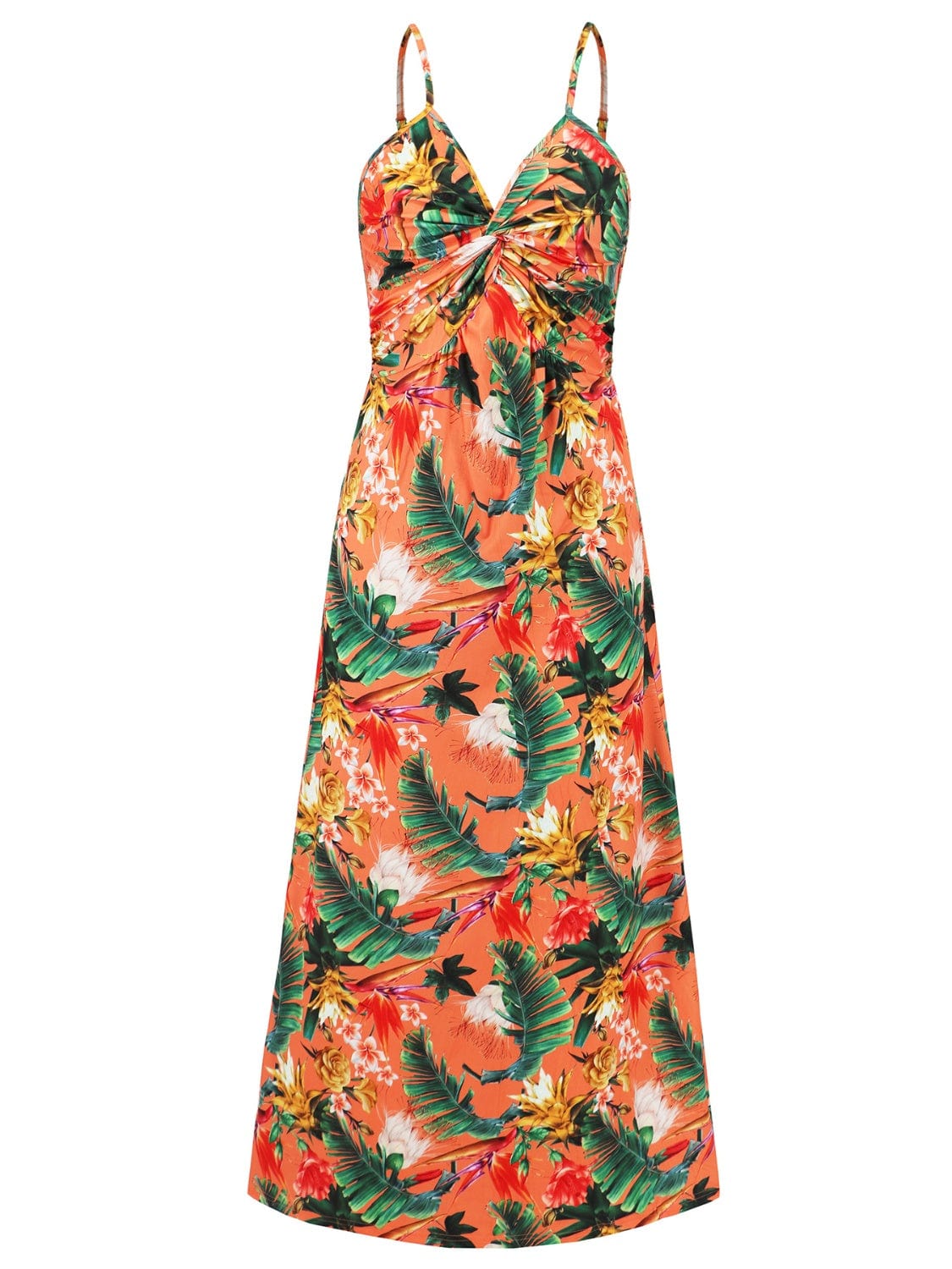 Full Size Twisted Printed V-Neck Cami Dress