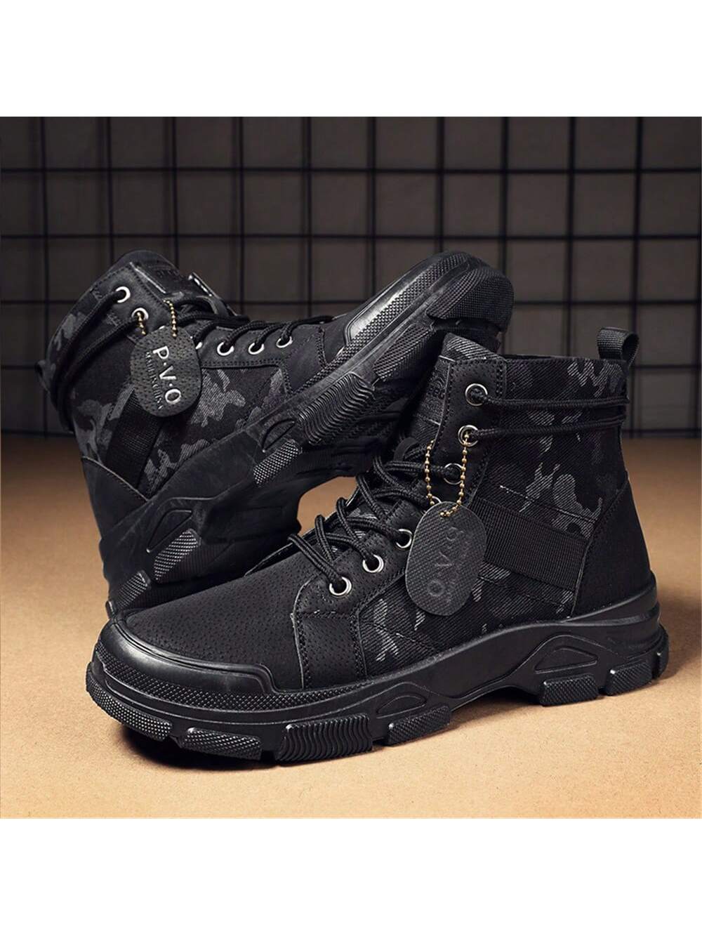 Men's British & American Style High Top Work Boot, Desert Motorbike Outdoor Boots 💜