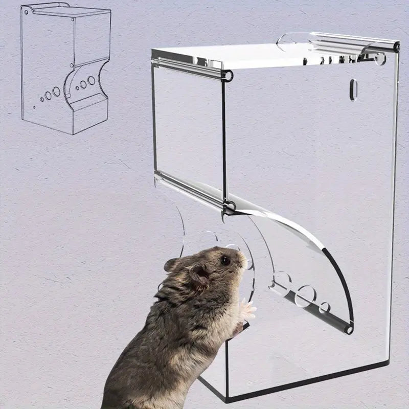 FEEDING TIME Small Pet Automatic Feeder for Hamsters with Fixed Food Bowl