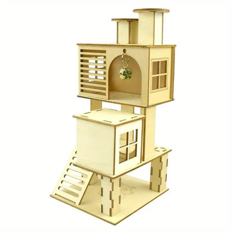 DIY Villas Wooden Small Pet House Hamster Hideout Toys
