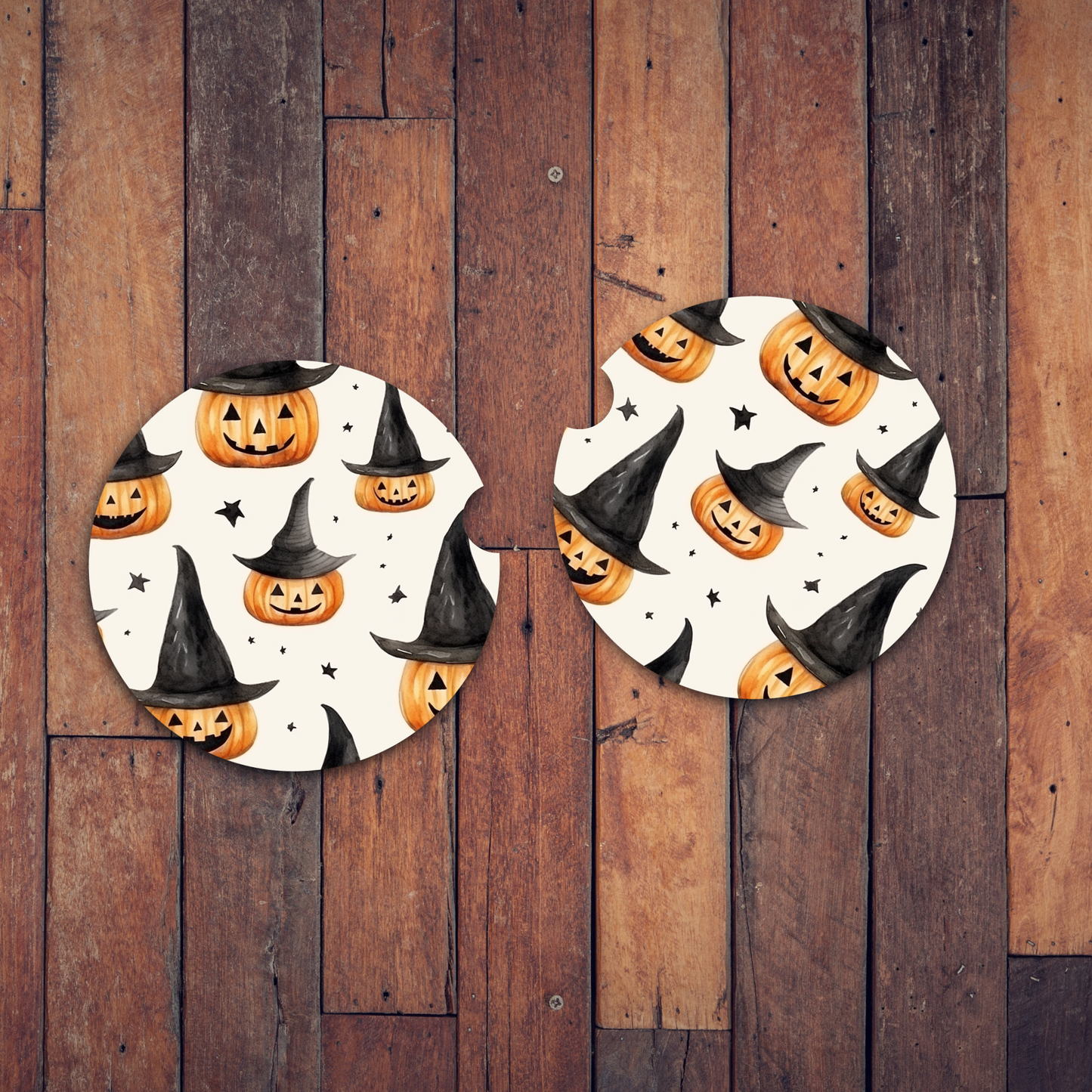 Enchanted Pumpkins Halloween Car Coasters