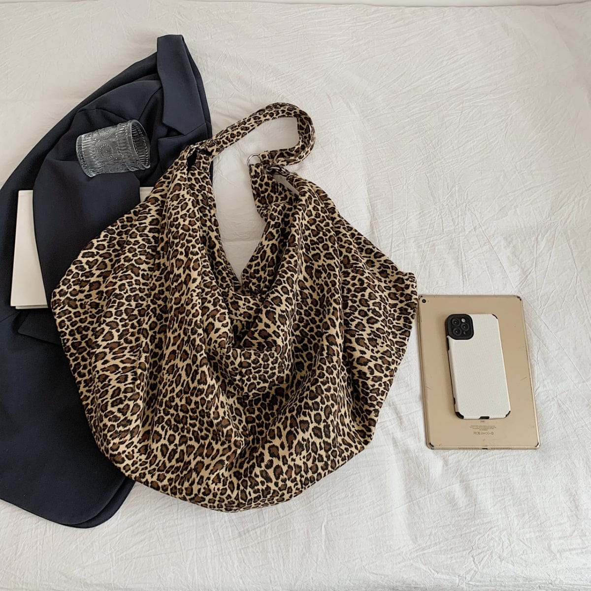 Leopard Polyester Tote Bag