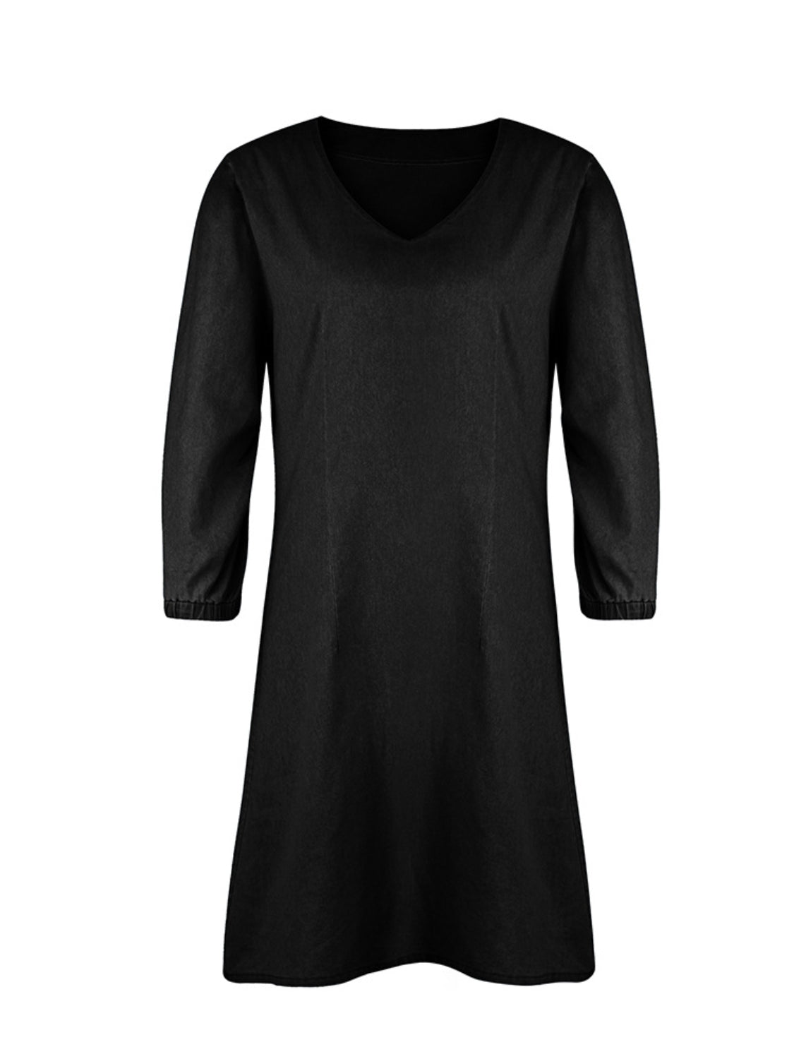Full Size V-Neck Half Sleeve Mini Dress