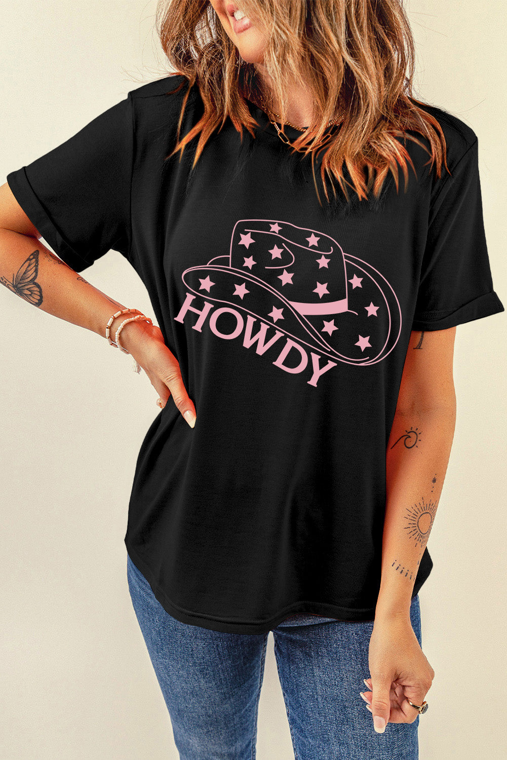 Full Size HOWDY Round Neck Short Sleeve T-Shirt