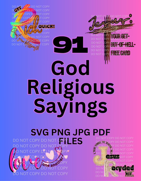 BGShop 91 Digital God Religious Sayings | SVG PNG JPG PDF