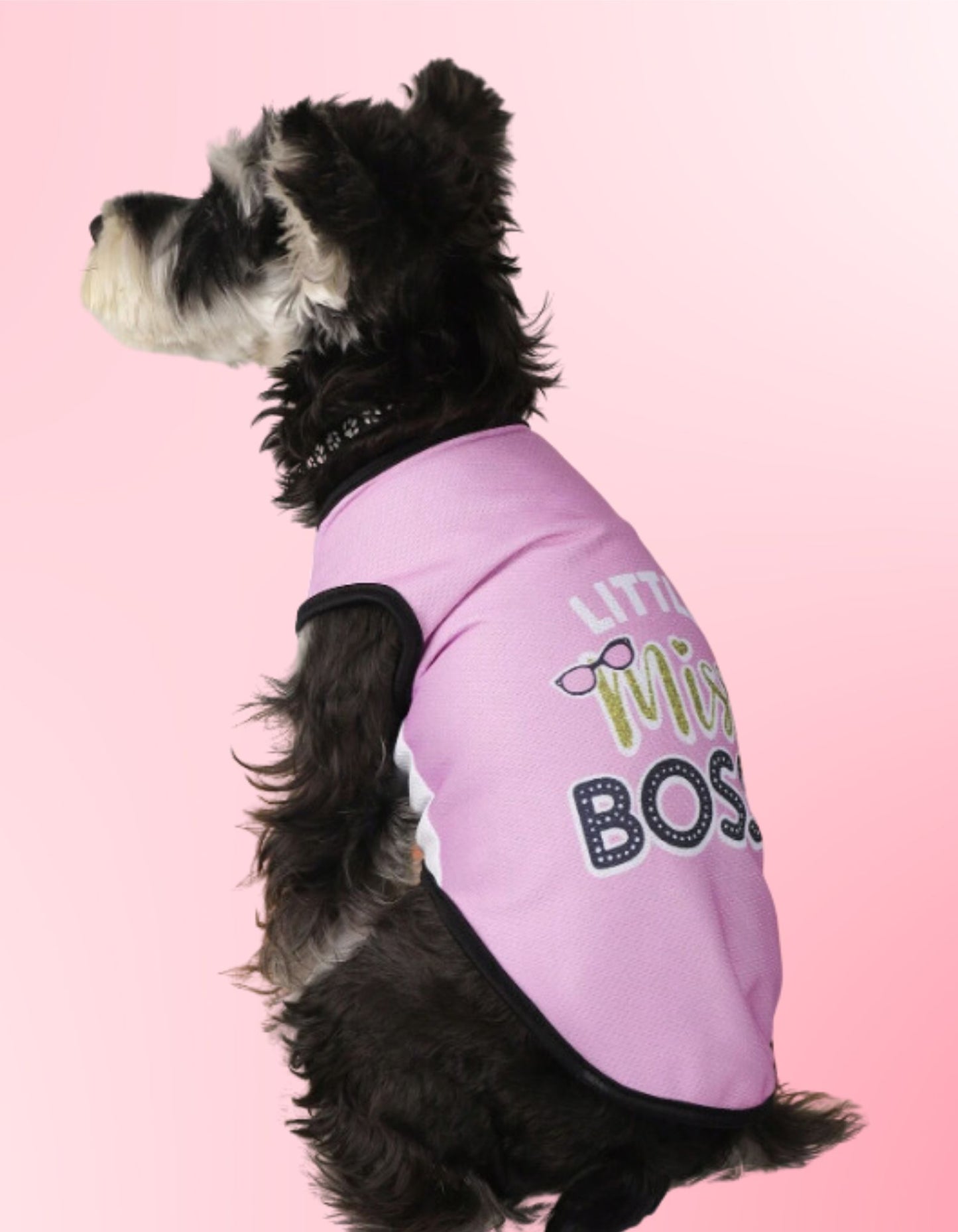 Love Our Pets Little Miss Bossy Letter Printed Tee Vest