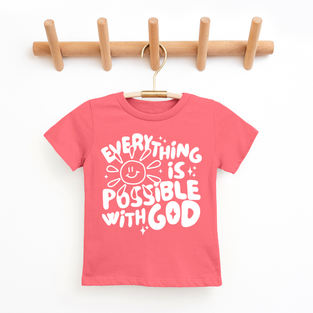 Everything Is Possible With God Youth & Toddler Graphic Tee SZ 2T-Y20