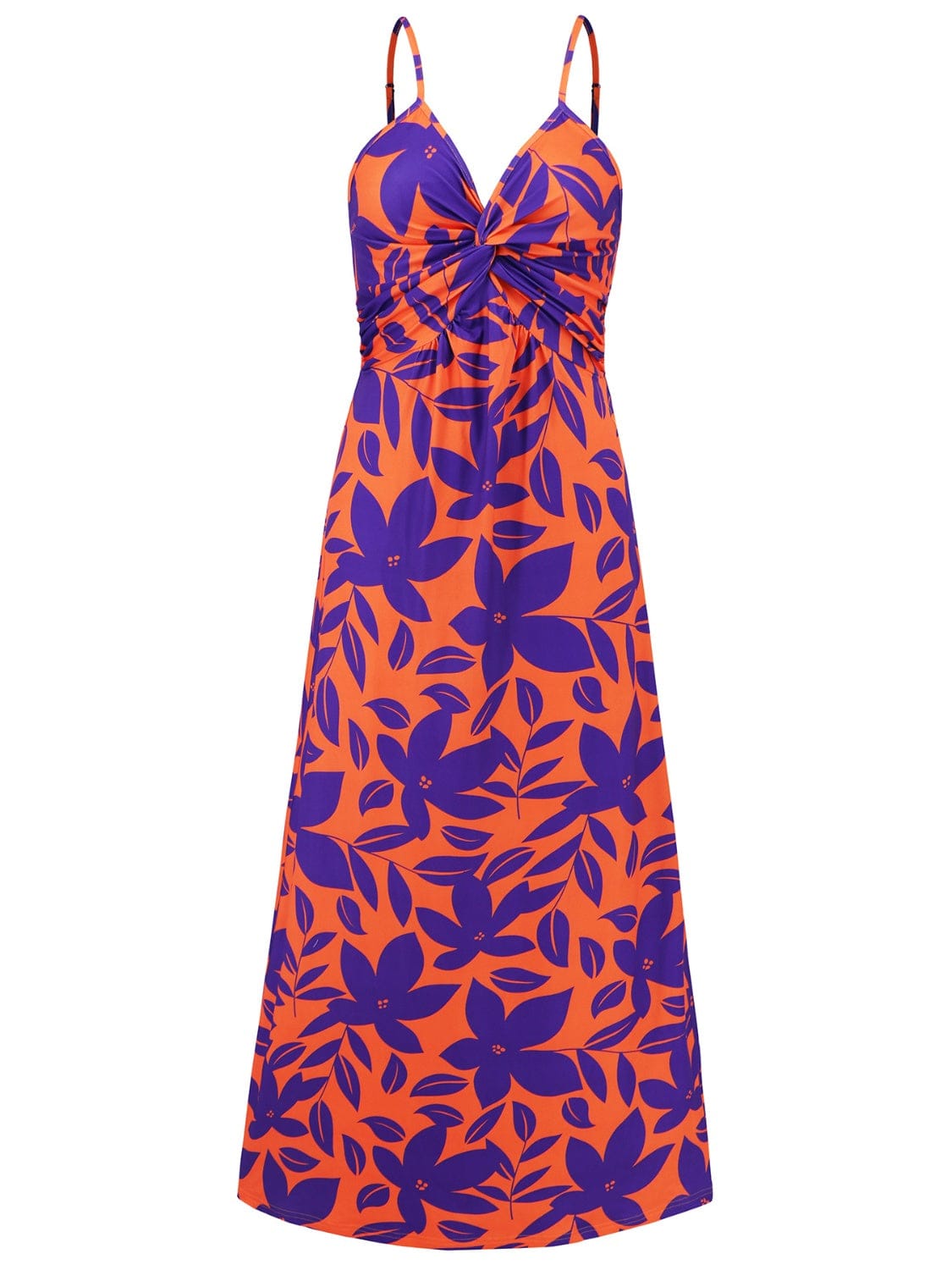 Full Size Twisted Printed V-Neck Cami Dress