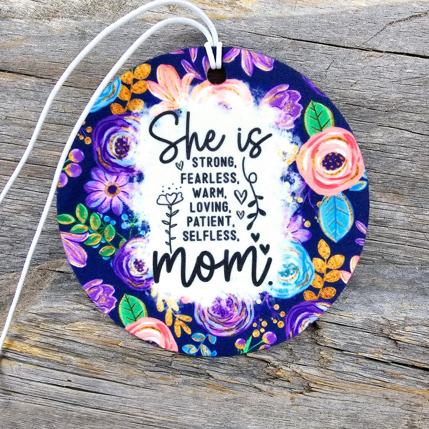 She Is Mom Re-Scentable Car Freshener