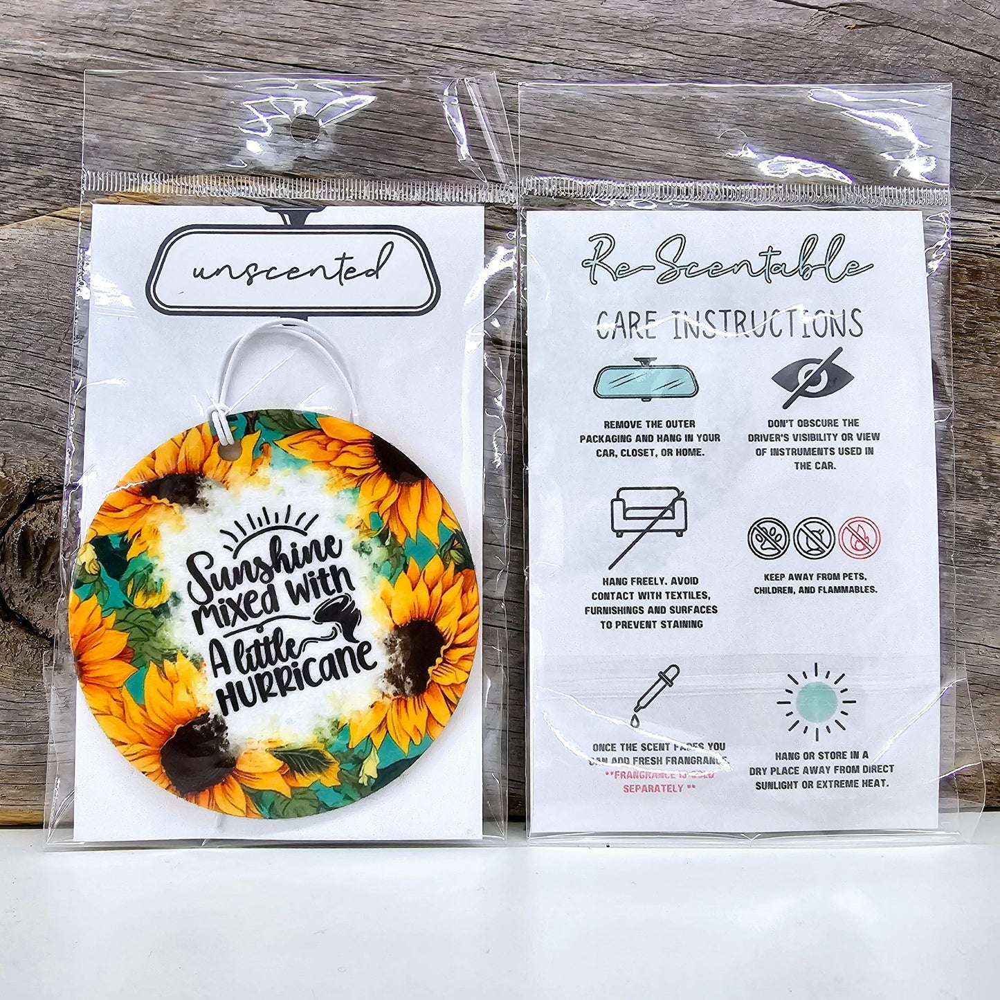 Sunshine Mixed With A Little Hurricane Re-Scentable Car Freshener