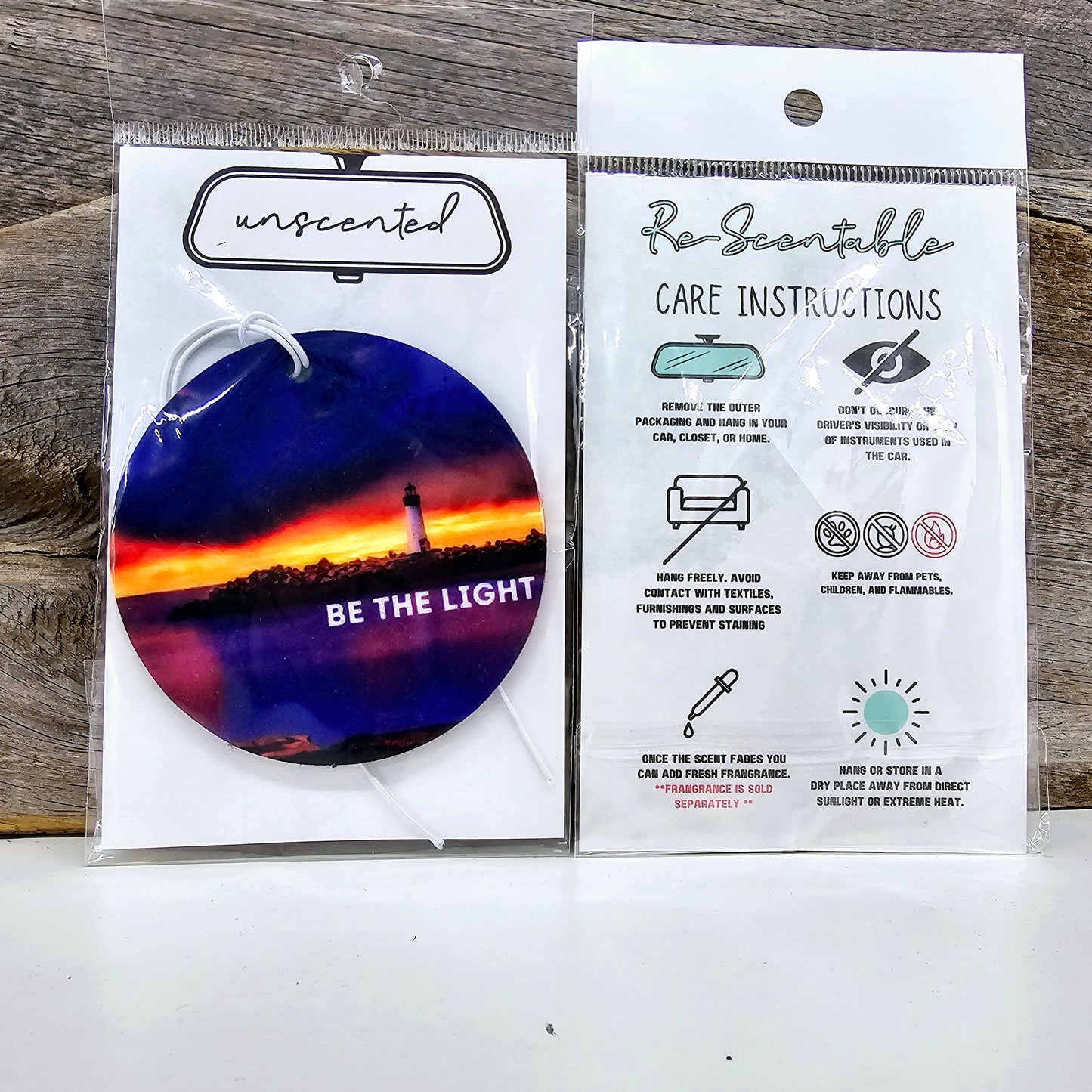 Be The Light Re-Scentable Round Car Freshener