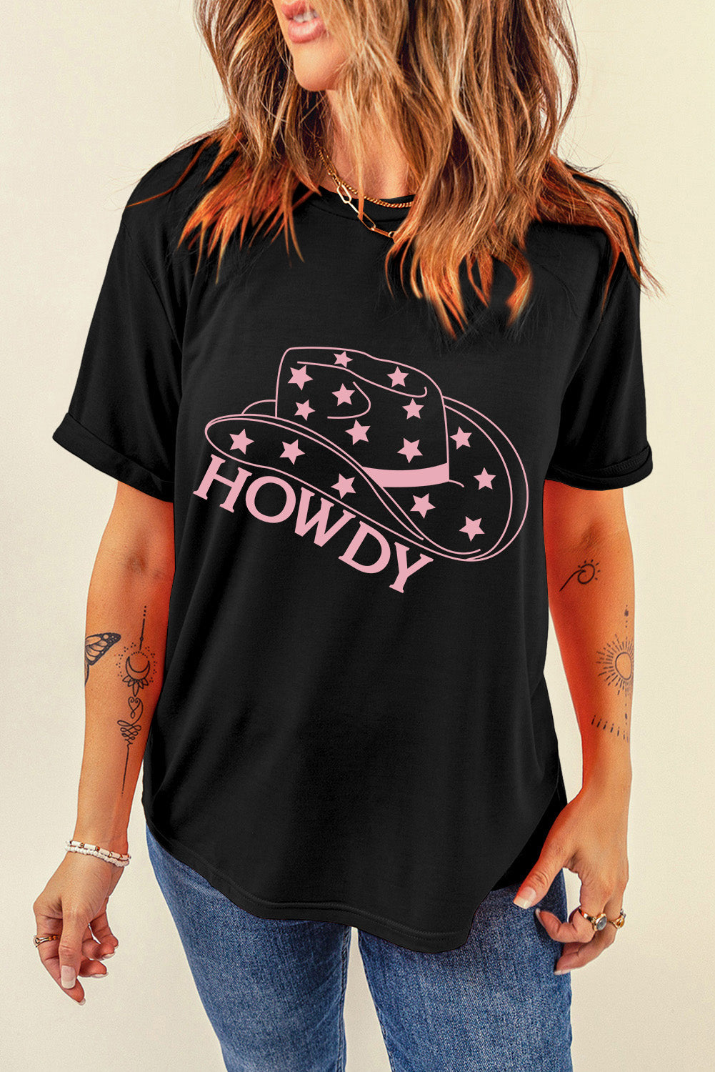 Full Size HOWDY Round Neck Short Sleeve T-Shirt