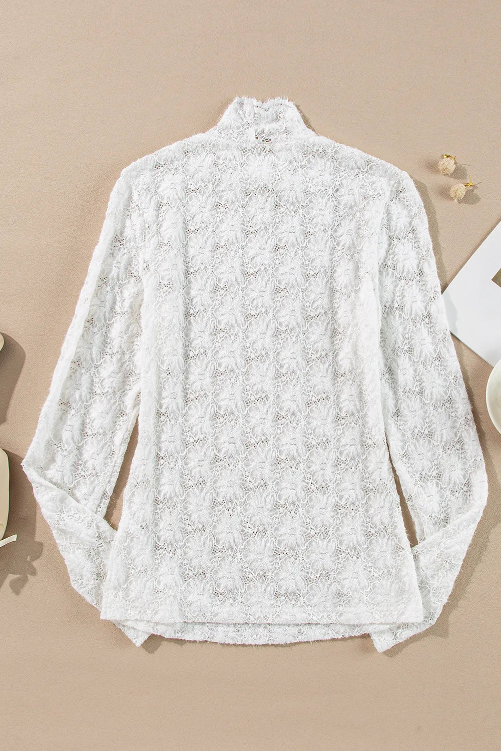 Lace Mock Neck Long Sleeve Top