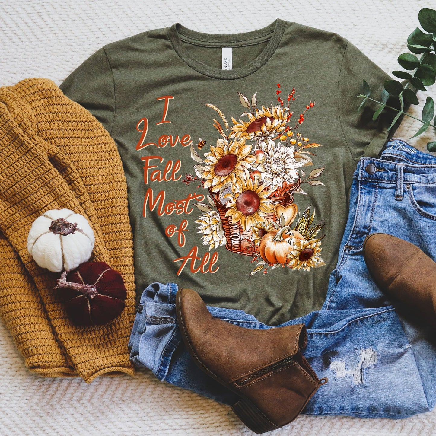 Full Size I Love Fall Most Of All  GRAPHIC TEE