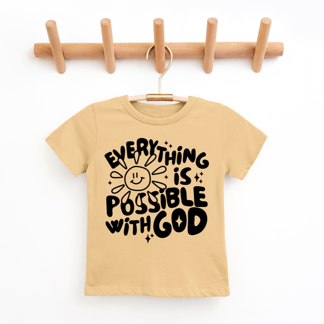 Everything Is Possible With God Youth & Toddler Graphic Tee SZ 2T-Y20