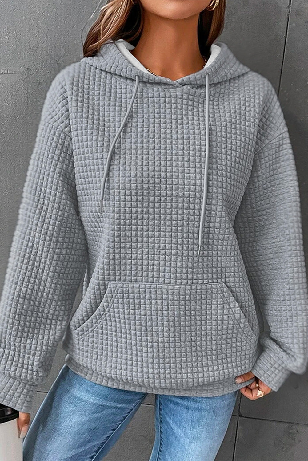 Full Size Dropped Shoulder Pocketed Hoodie