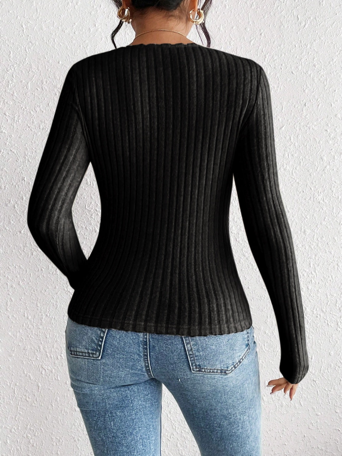 Ribbed Long Sleeve T-Shirt