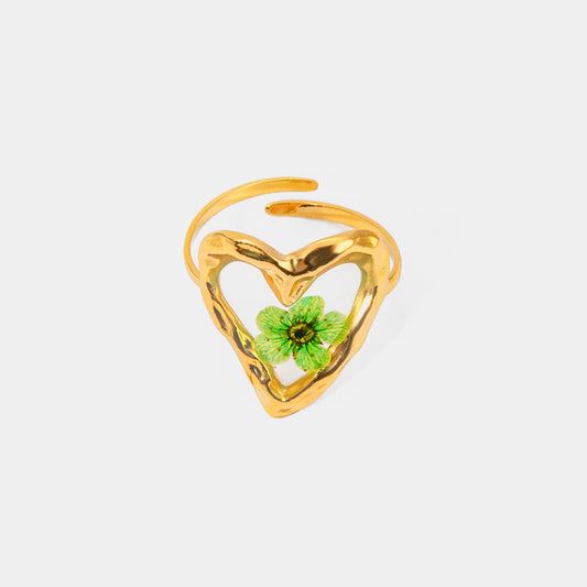 Stainless Steel Eternal Flower Gold Ring