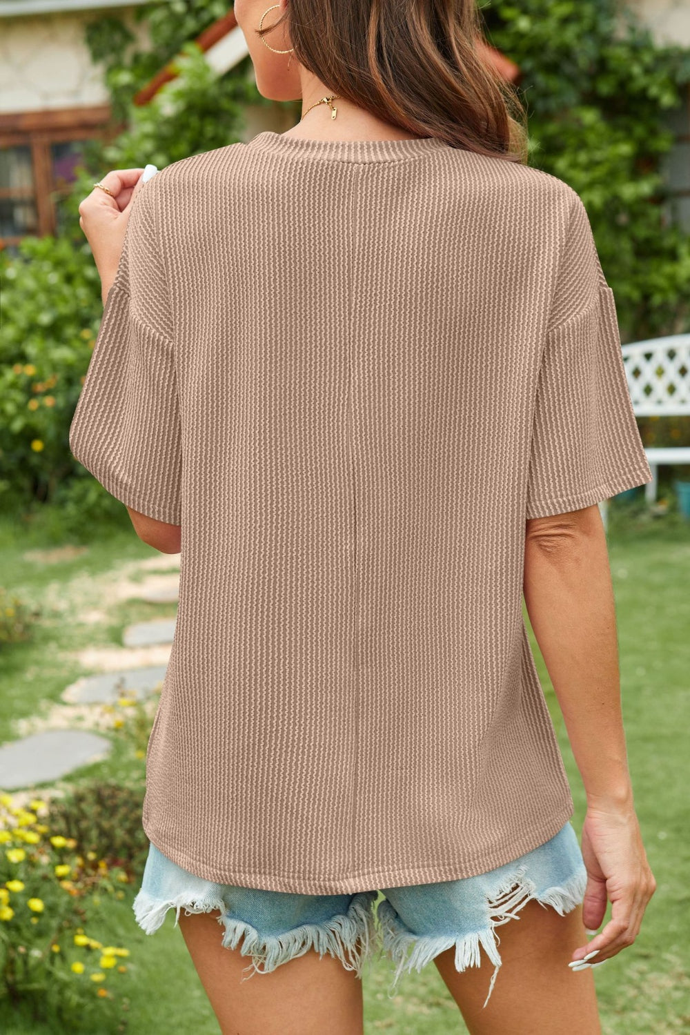 Full Size Round Neck Half Sleeve T-Shirt