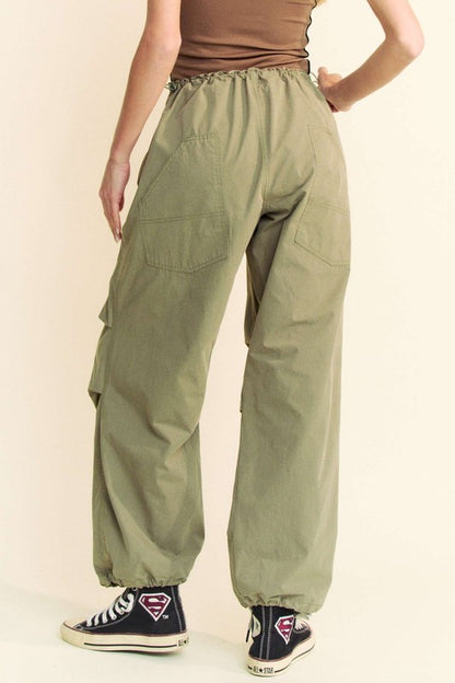 Davi & Dani Drawstring Baggy Pants with Pockets