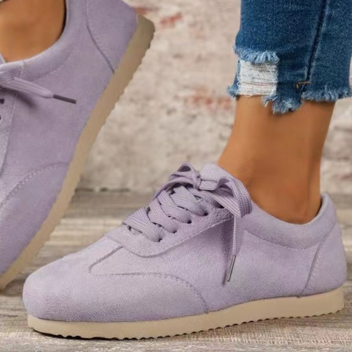 SoComfy Suede Lace-Up Flat Sneakers