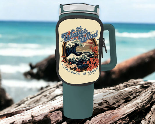 The Waves And Wind Zippered Pouch/Bag For 40oz Tumbler