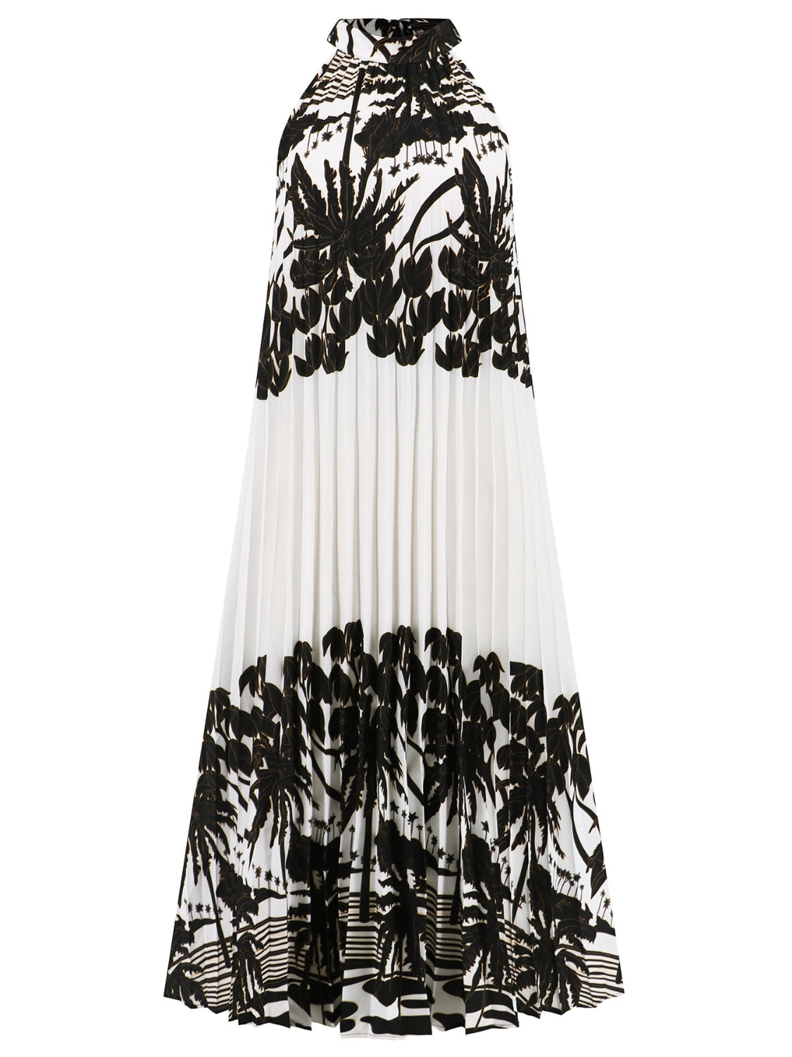 Full Size Tied Printed Sleeveless Midi Dress