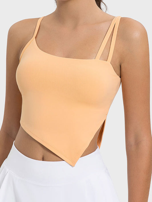 Slit Asymmetrical Neck Active Cami