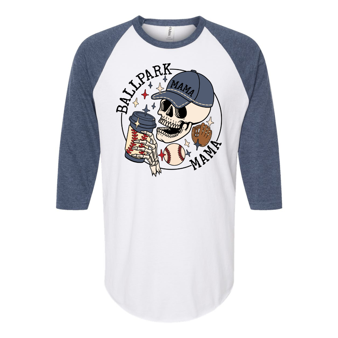 Full Size Baseball Mama Raglan Graphic Tee