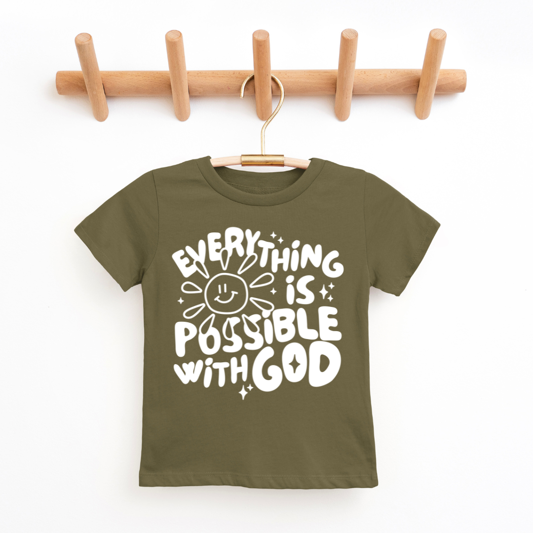 Everything Is Possible With God Youth & Toddler Graphic Tee SZ 2T-Y20