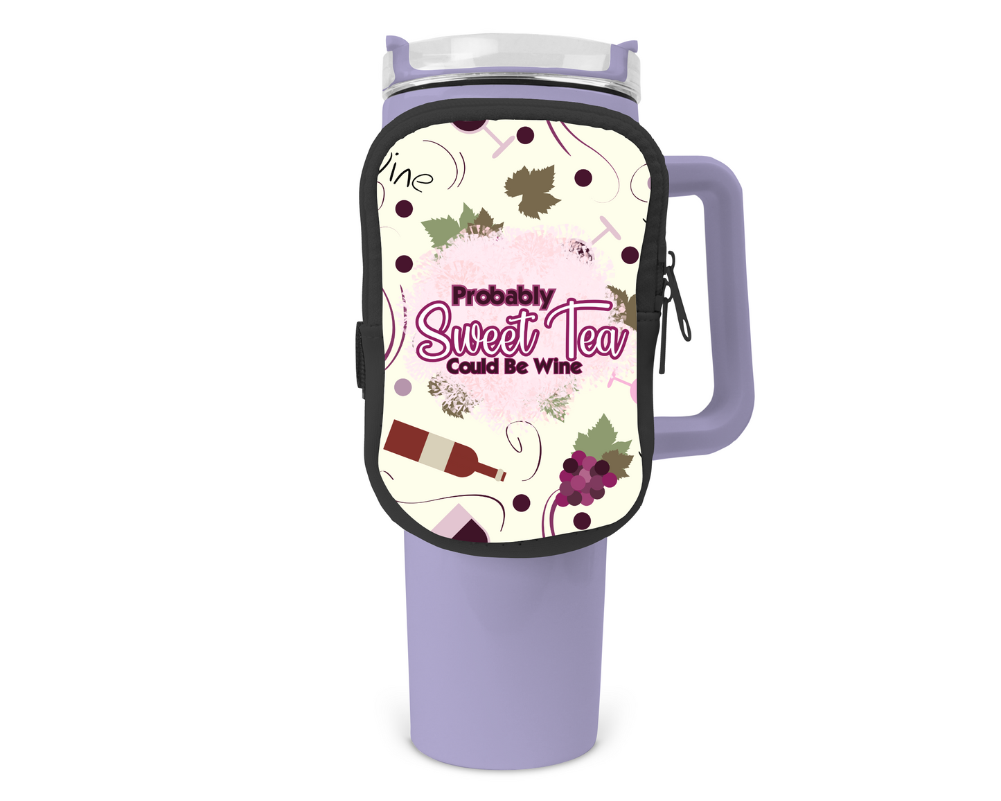 Probably Sweet Tea Could Be Wine Zippered Pouch/Bag For 40oz Tumbler (Bag Only)