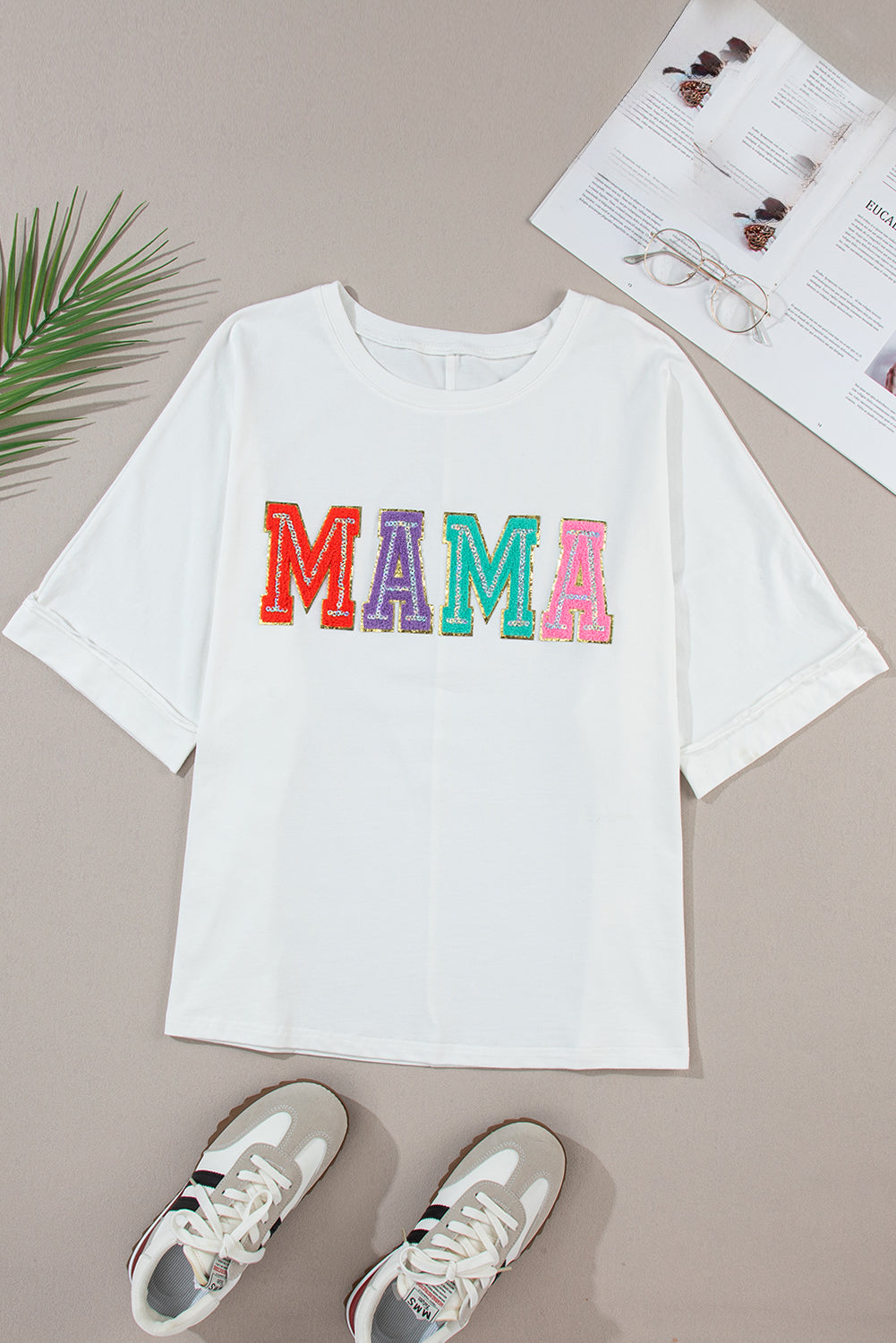 Full Size MAMA Round Neck Short Sleeve T-Shirt