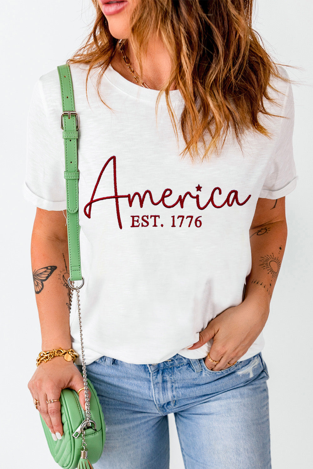 Full Size Letter Graphic Round Neck Short Sleeve T-Shirt