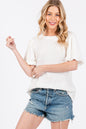 Ces Femme Textured Puff Sleeve Top