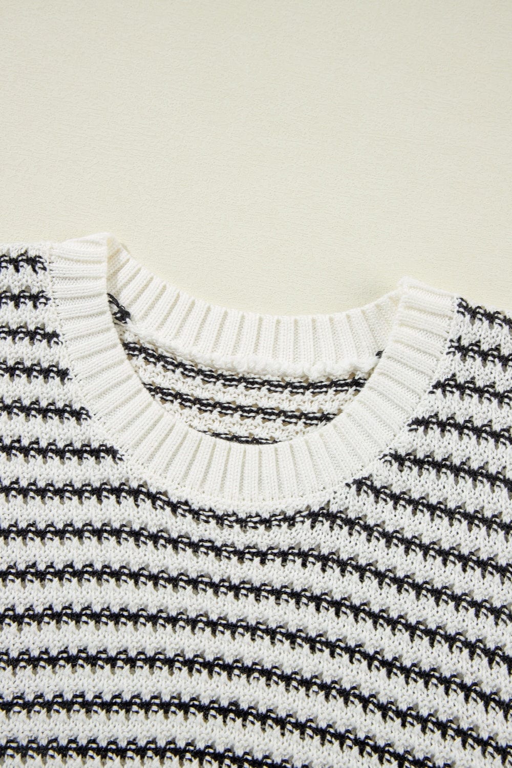 Full Size Striped Round Neck Sweater Vest