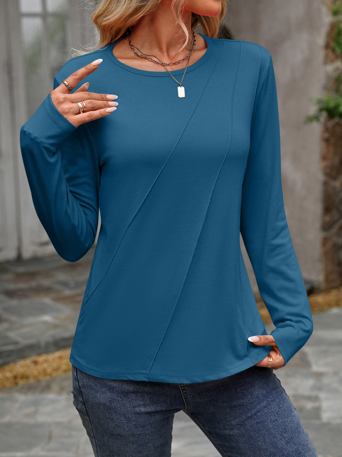 Round Neck Long Sleeve T-Shirt