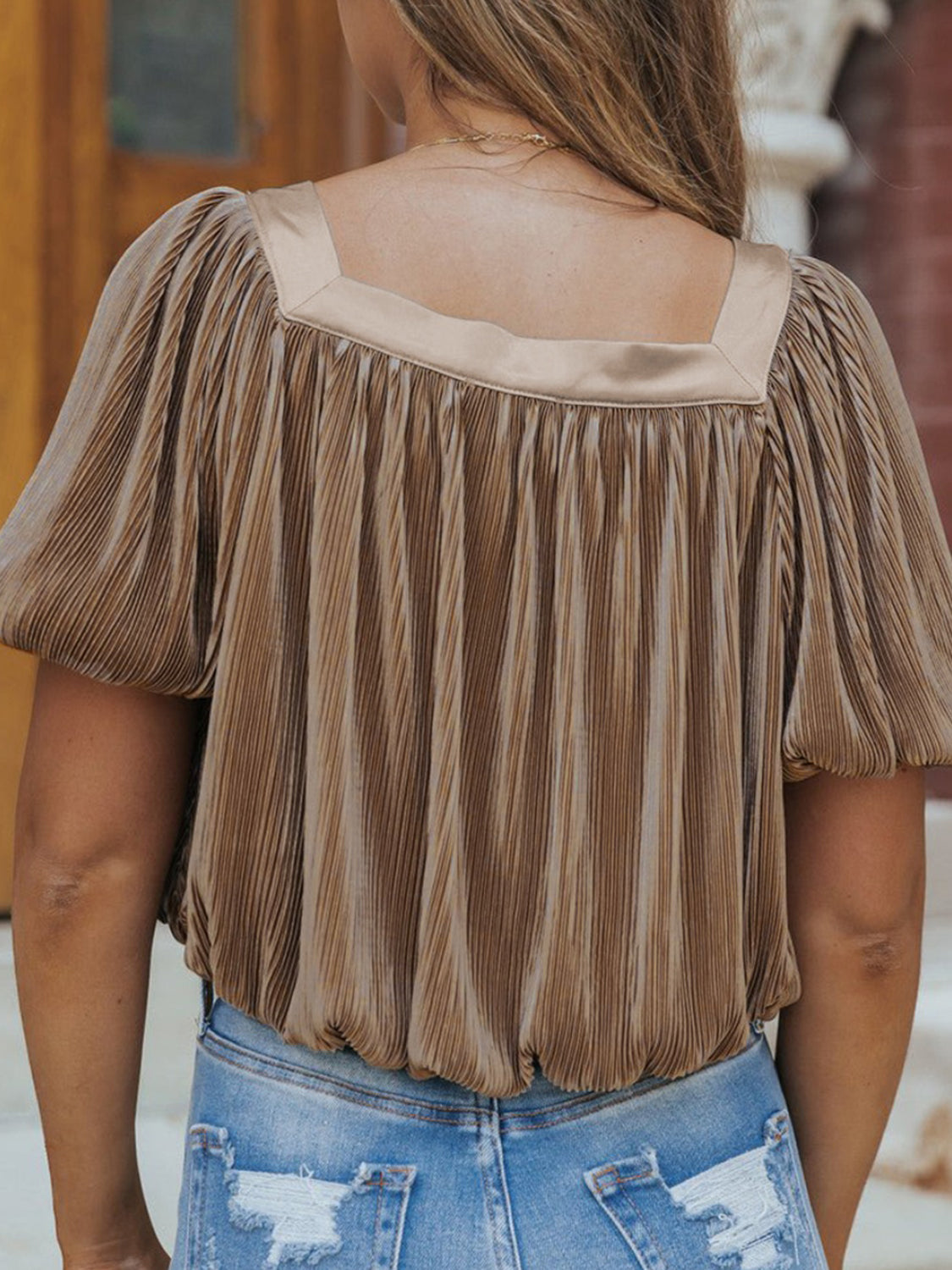 Square Neck Puff Sleeve Top