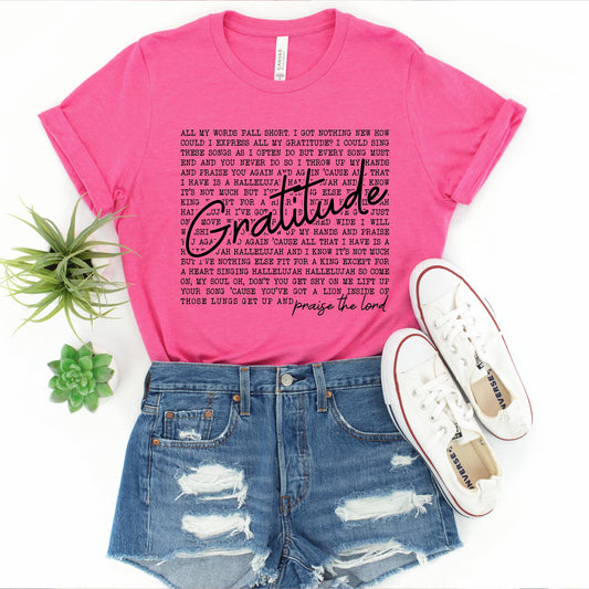 Full Size Gratitude Graphic Tee