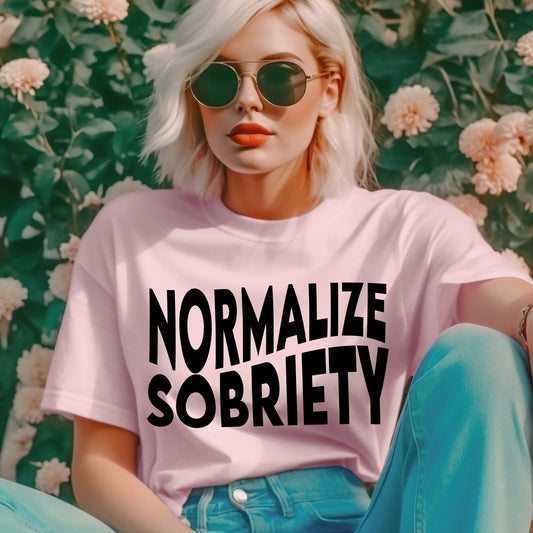 Full Size Normalize Sobriety Graphic Tee