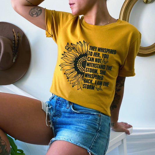 Full Size I Am The Storm Sunflower GRAPHIC TEE